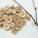 50pcs Mixed Lot Wood Handmade 4 Holes Wooden Buttons Sewing Scrapbooking DIY