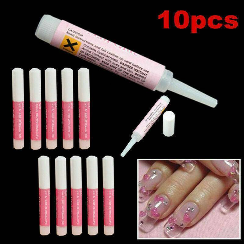 10pcs Bulk Super Strong Nail Glue Acrylic UV Gel Nails False Nails Art Tips DIY