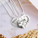Best Friends Forever Broken Heart Crystal Pendant Necklace Friendship Jewelry Gw