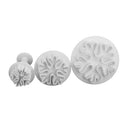 3pcs Snowflake Pattern Plunger Cutter Fondant Cake Cookie Biscuit Mold Craf