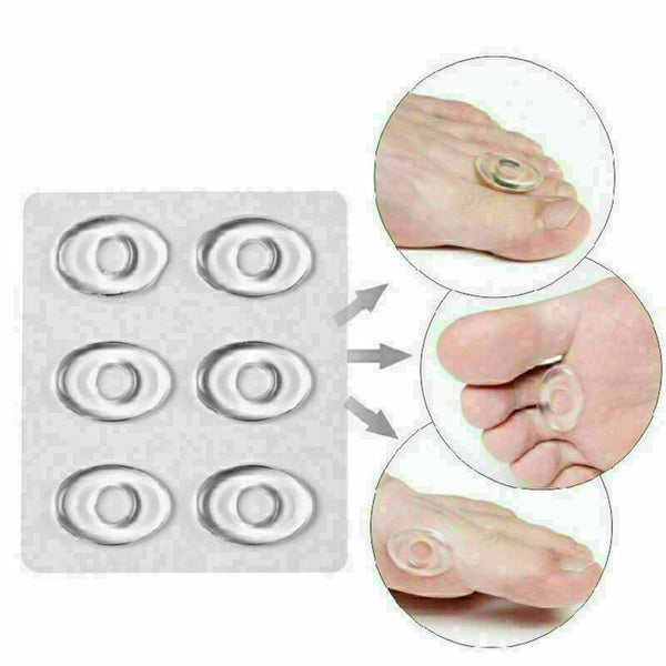 Silicone Gel Toes Instant Corn Pads Plaster Cushion Foot 6pcs Relief set Pa U3H4