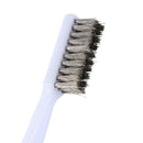18cm Long White Plastic Handle Stainless Steel Wire Clean Brush 10 Pcs