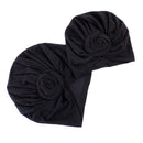 Mother and Baby Flower Turban Hat Mom and baby Top Hat set Toddler Black