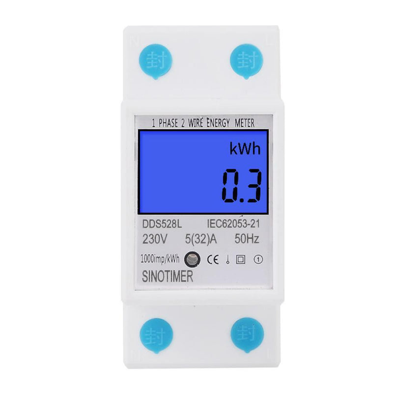 5-32A 230V 50Hz Digital Rail Single Phase Power Watt Electronic Energy Meter
