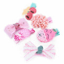 6Pcs Cute Baby Girls Hair Clips Handmade Fabric Bowknot Crown Hairpins Todd