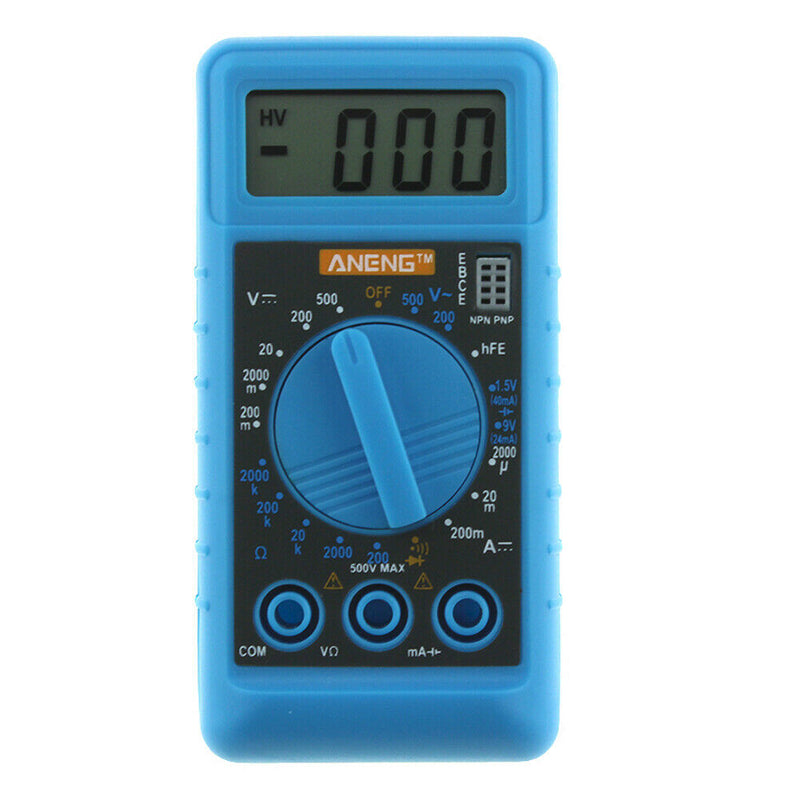 Mini DMM Digital Multi Meter OHM Test Voltmeter Ammeter with Buzzer (Blue)