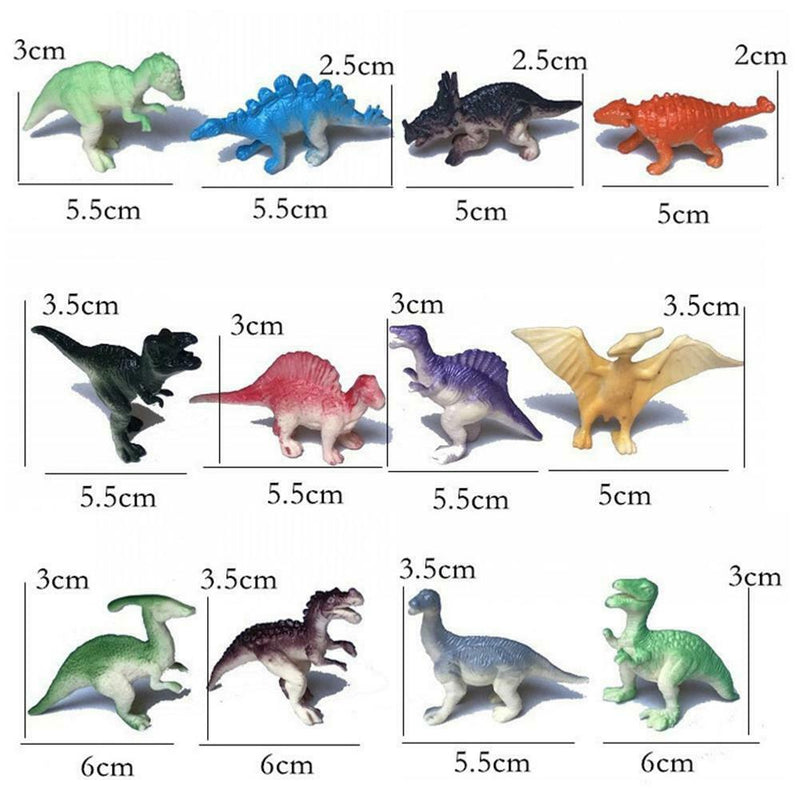 12Pcs Educational Dinosaurs Toys Set Stegosaurus Ceratosaurus Kids