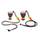 2 Pcs Djembe Pendant African Drum Jewelry Necklace for Children Gift D