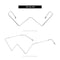2 Pieces Women Frame Glasses W Shaped Small Half Frame without Lens