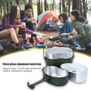 3 in 1 Outdoor Camping Lunch Box Hiking Picnic Travel Survival Cookware Set