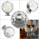 10Pcs 1.6 Inch Clear Crystal Glass Door Knobs Round Diamond Wardrobe Doorkn J8V2