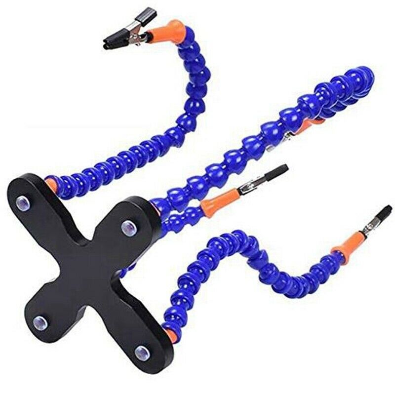 Diy Soldering Third Hand 4Pc Flexible Arms Welding Helping Stand Repair Hol B5O6