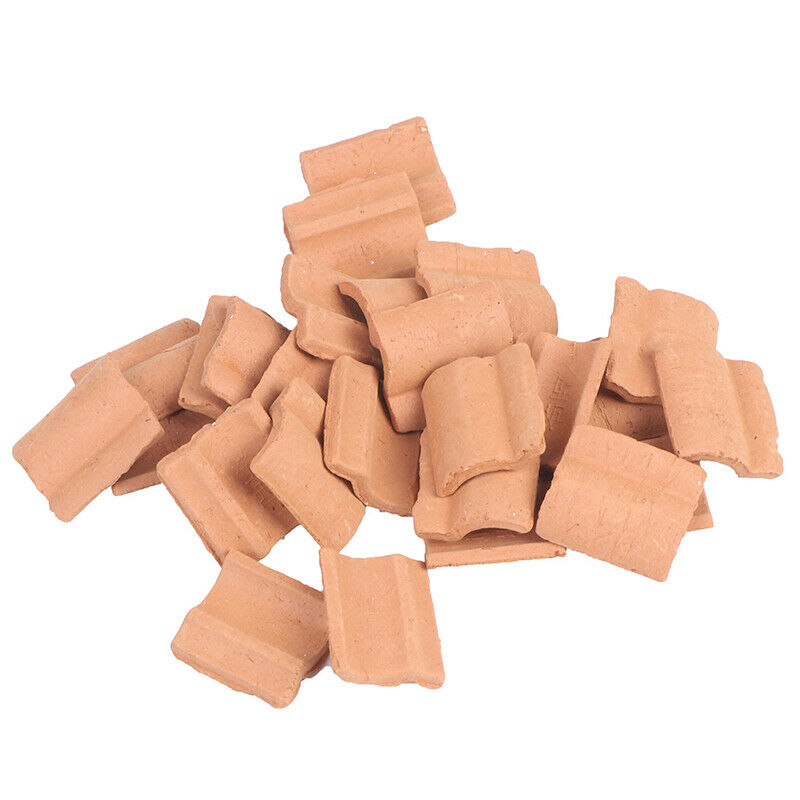 25PCS Niniature S Red Roof Tile Turning Mould Scenario Sand Table Diy Mater Gw