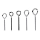 5Pcs Stainless Steel Eye Bolts Welded Eye Size M4, M5, M6, M8, M10