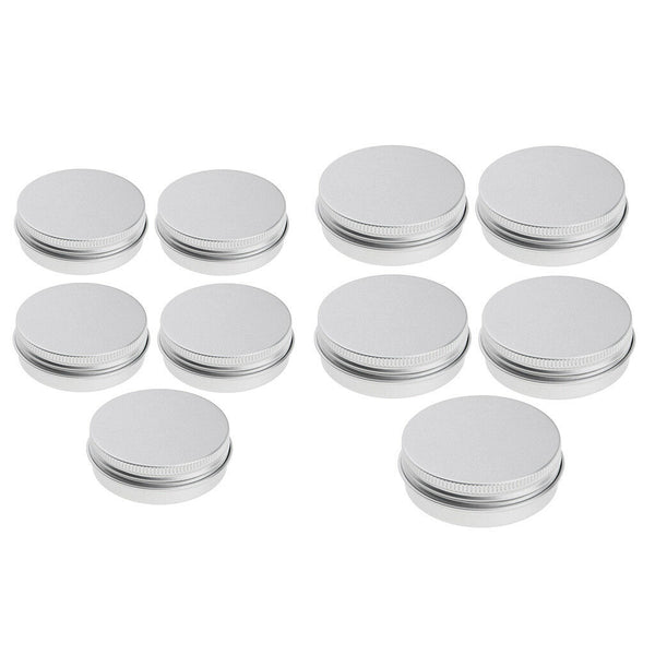 10x 40/100ml Round Aluminium Lip Balm Empty Pot Jar Tin Container Box Case