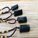 Natural Black Tourmaline Schorl Pendant Chunk Reiki PROTECTION Chakra New X A8V6