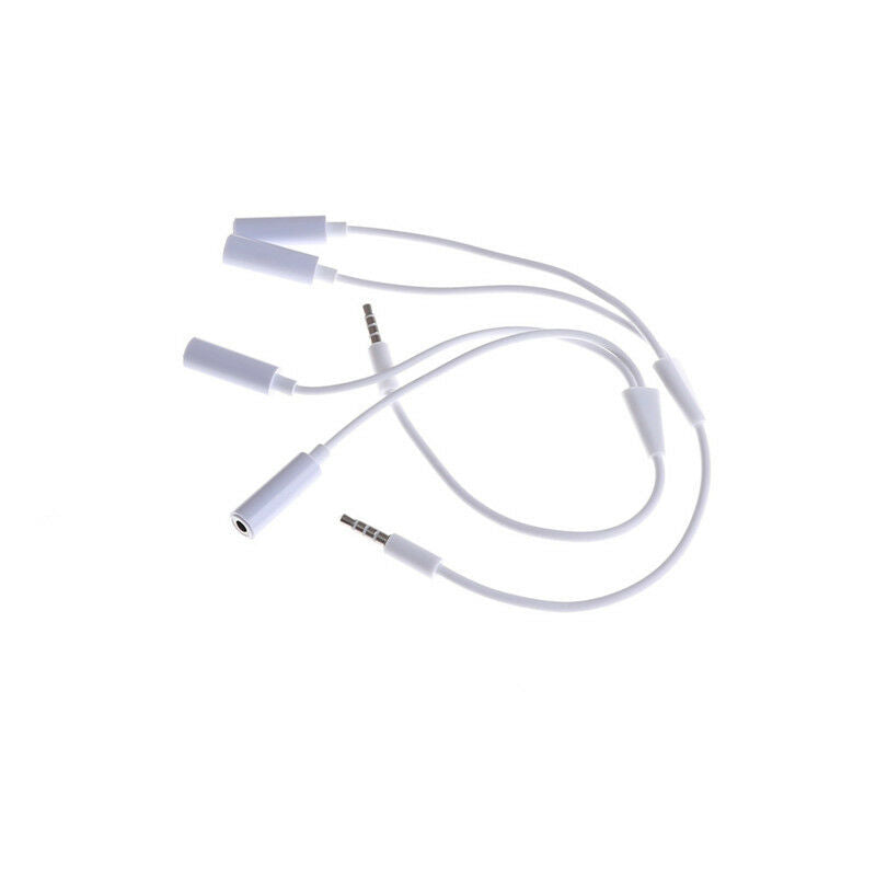 3.5mm AUX Audio Splitter Cable Earphone Headphone Adapter 1 Male To 2 Female JR