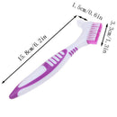 1Pc Denture Teeth Brush Easy Grip Handle Double Sided Toothbrushes Colour Ran BX