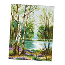 Stamped Cross Stitch Kits 11CT Aida Cloth Embroidery Kits - Forest & Lake