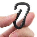 Camping D Shape Metal Carabiner Spring Loaded Clips Hook 100 Black Y1S2