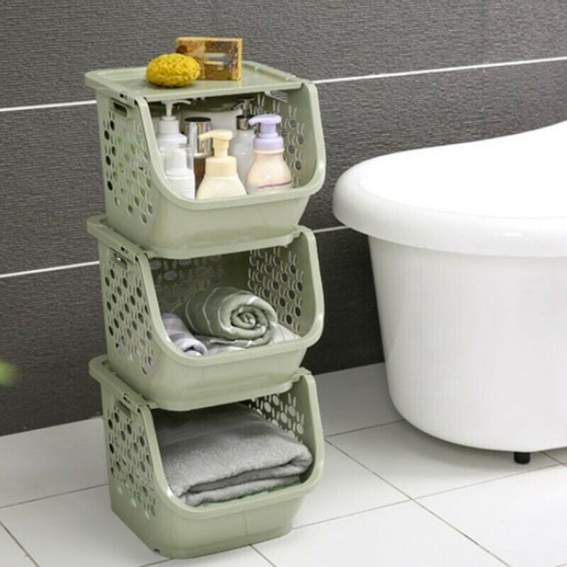 Kitchen Storage Basket Plastic Multi-Functional Hollow Vegetables Fruit Rac P3U2