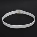 Unisex Stylish Candy Colours Silicone Plastic belt white I9Z7