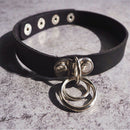 Sexy Women's Classic Punk Rock Double O RING Leather Collar Choker Necklace Gift