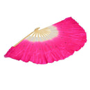 Silk Veil Folk Chinese Art Rose Bamboo Short Dancing Fan for Belly Dance