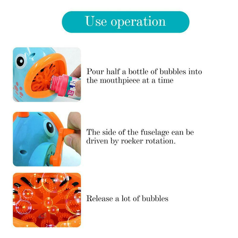 Cartoon Cute Fun Fish Automatic Bubble Machine Manual Blower Maker for Kids AU
