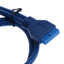 2Port USB3.0 Female to PC Motherboard 20pin Flat Cable 1.5ft with PCI Bracke