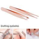 2Pcs/Set Slanted Eyebrow Tweezers Eye Lashes Tweezer Nippers Face Hair RemovalBX