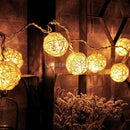 20 Pieces Natural Rattan Wicker Ball Christmas Tree Ornament Decoration 5cm