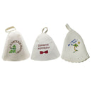 3Pcs Wool Hat Sauna Cap Embroidery Valentines Gift