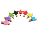 Random Colors Star Shape Wooden Clips Message Photo Holder Card Mini Size P X2B8