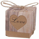 50pcs Gift Box Candy Box Bonbonniere Rustic Kraft Paper Brown B1I8