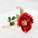 Fashion Brooch Pin Shiny Rhinestone Rose Flower Women Wedding Party Jewelry Del