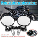 1 Pair 7/8 Round Motorcycle Mirrors 22mm Handle Bar End Side Rearview Mirrors