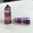 Colorful 100% Natural Fluorite Quartz Crystal Wand Point Healing Stone 50G Gift