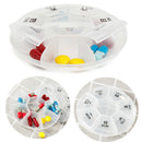 Weekly mini round 7 grids portable plastic medicine box travel storage box