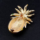 Tropical Pineapple Lapel Pin Fruit Shape Rhinestone Enamel Color Collar Pin