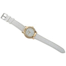 Womens Fashion Analog Diamond Leather Quartz Wrist Watch - White V5V6