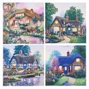 4Pc 5D Diamond Painting Special Shaped House Picture DIY Handicrafts 30x30cm