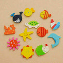 12pcs Fridge Magnet Wooden Cartoon Animals Novelty Magnets Colourful Kid's J4C6