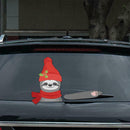 Cute Sloth Christmas Car Rear Windshield Wiper Stickers Auto Styling Decals