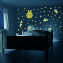 3pcs/set Luminous Star Rabbit Wall Stickers Waterproof Room Decor Decals A