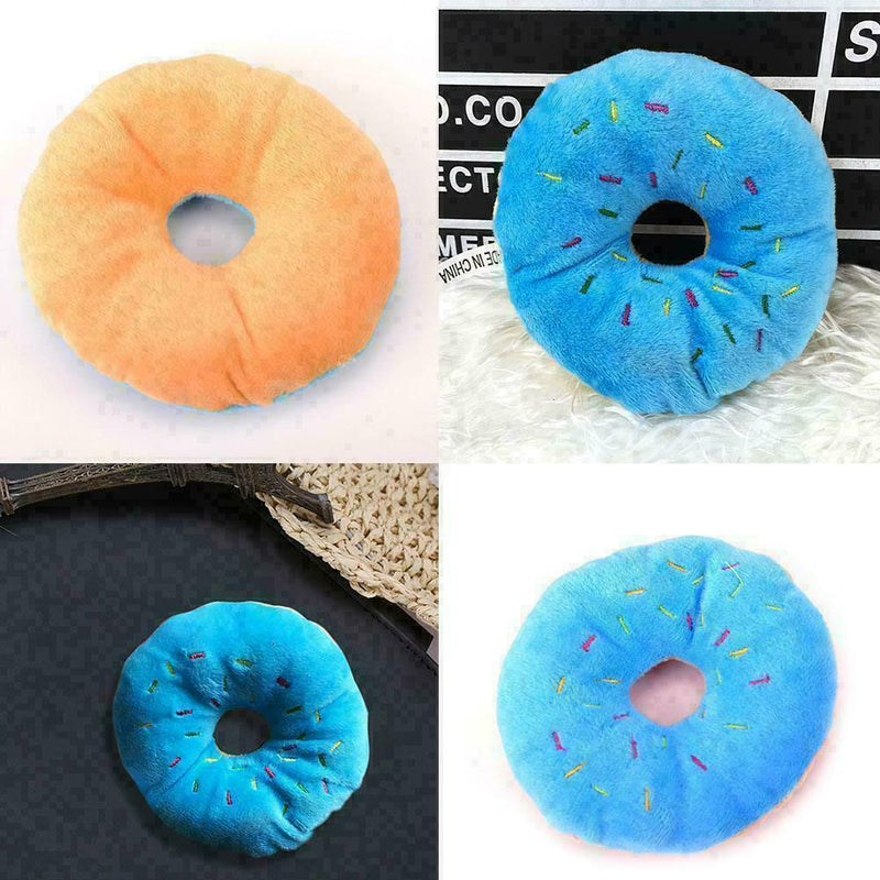 Pet Chew Cotton Donut Lovely Dog Cat Pulling Chew Squeaker Playing Sound To K5K9