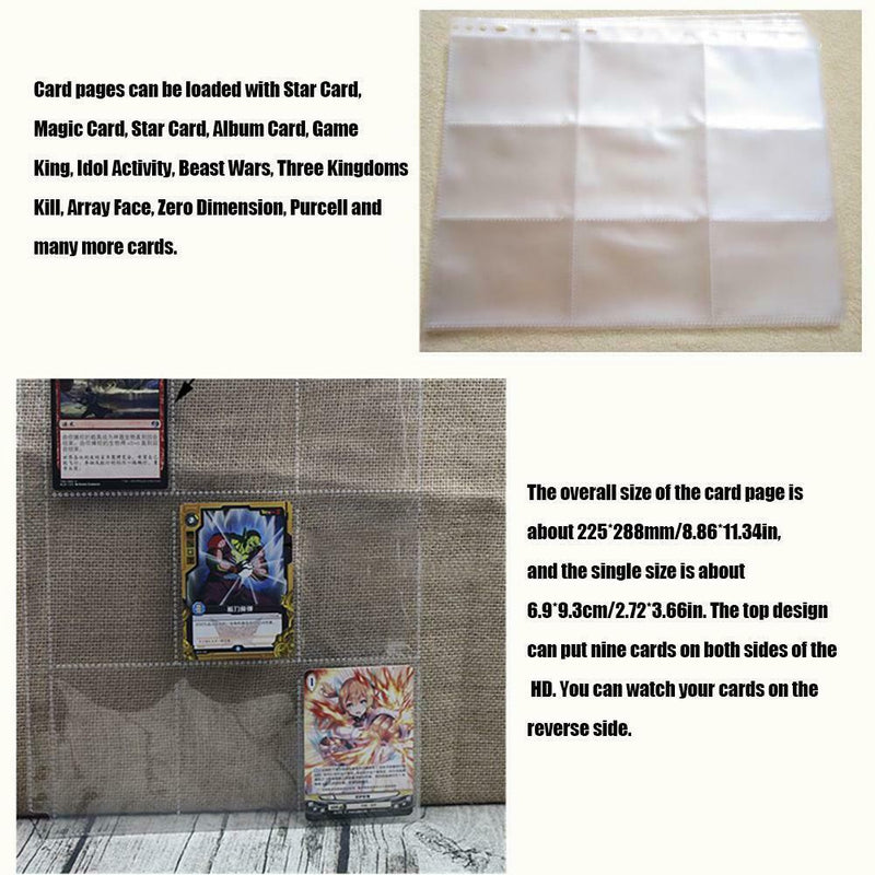 10PCS 9-grid Cards Holder Nine Grid Card Book Game Card Collection Organizer