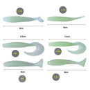 6pcs in 1 Lure Fluorescence Soft Bait Plastic Luminous Pad Jig for Fishing