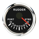 Marine Boat 52mm 2" Display Hull Azimuth and Rudder Angle Meter Black Dial