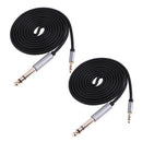 2Pcs 3.5mm 1/8" Male To 6.35mm 1/4" Male Stereo Audio Cable